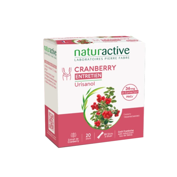 Urisanol cranberry entretien Naturactive - bo&icirc;te de 20 sticks