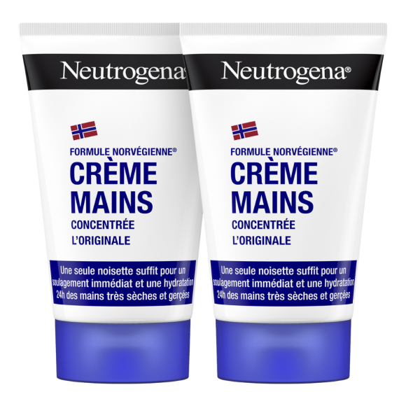 Cr&egrave;me mains hydratante concentr&eacute;e Neutrogena - lot de 2 tubes de 50 ml
