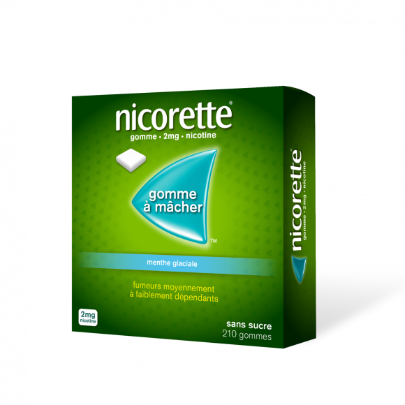 Nicorette 2mg menthe glaciale sans sucre gomme &agrave; m&acirc;cher - boite de 210 gommes