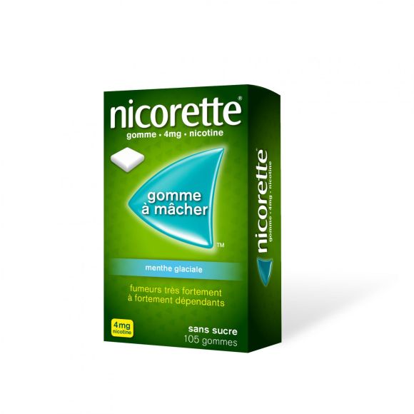 Nicorette 4mg menthe glaciale sans sucre gomme &agrave; macher - boite de 105 gommes
