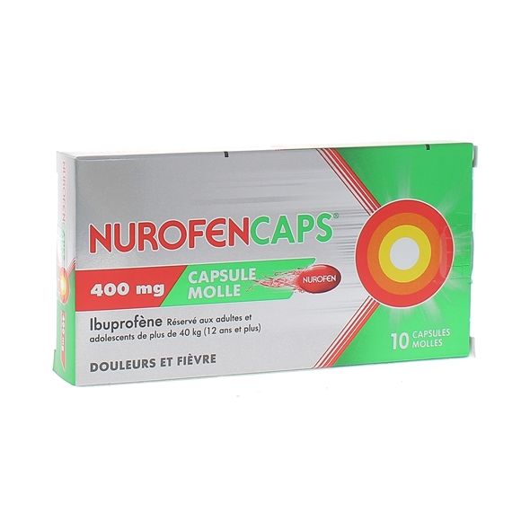 Nurofencaps 400mg capsules molles - boite de 10 capsules molles
