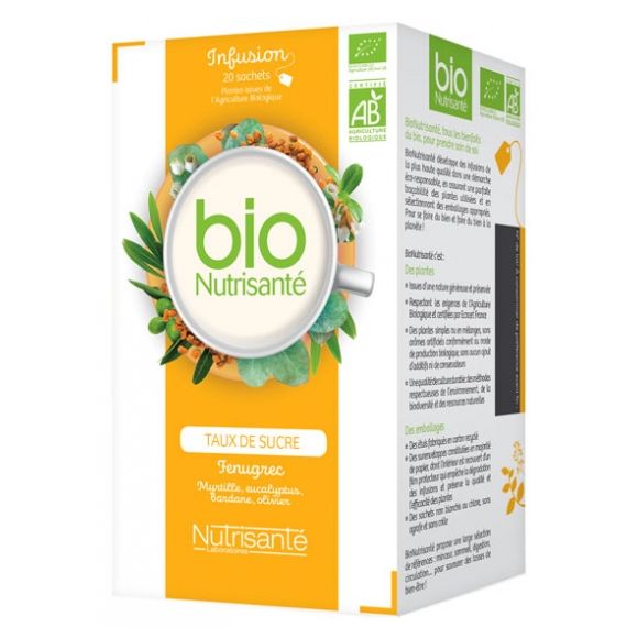 Infusion bien-&ecirc;tre Taux de sucre bio Nutrisant&eacute; - 20 sachets