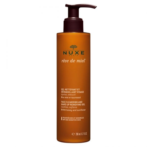 R&ecirc;ve de miel gel nettoyant et d&eacute;maquillant visage Nuxe - flacon-pompe de 200 ml