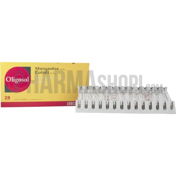 Oligosol Mangan&egrave;se-Cobalt solution buvable en ampoule - boite de 28 ampoules