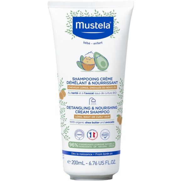 Shampooing cr&egrave;me d&eacute;m&ecirc;lant & nourrissant Mustela - tube de 200ml
