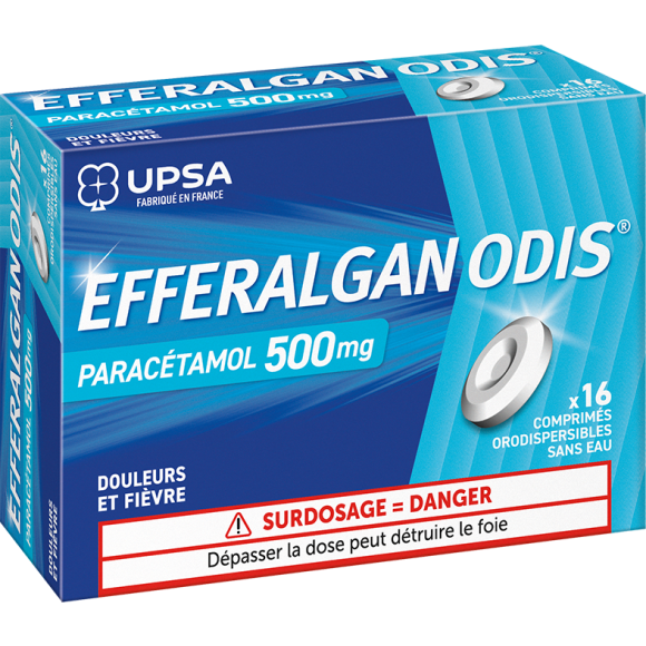 EfferalganOdis 500mg comprim&eacute; orodispersible - bo&icirc;te de 16 comprim&eacute;s
