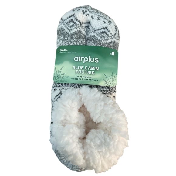 Aloe cabin footies Chaussons infus&eacute;s &agrave; l'Aloe vera taille 36-41 Airplus - une paire