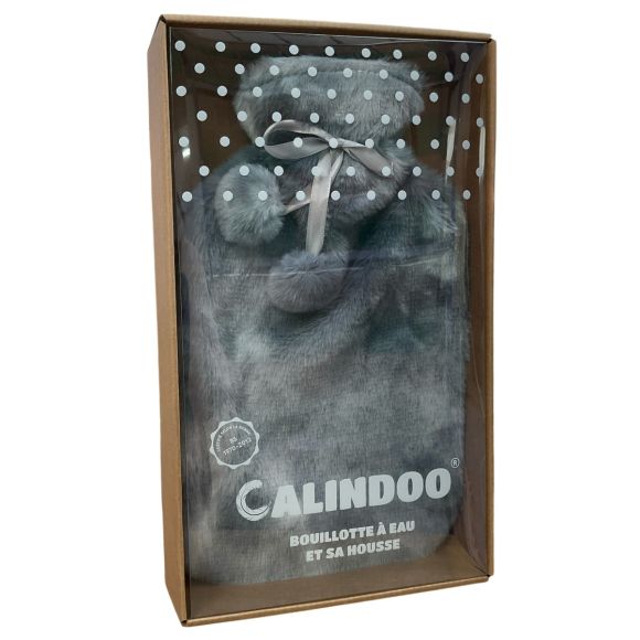 Bouillotte &agrave; eau avec housse marbre Calindoo - bouillotte de 2L