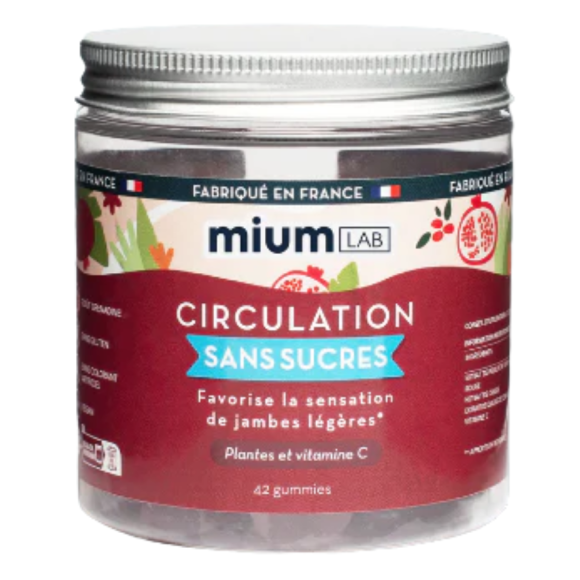 Circulation gummies sans sucres Mium Lab - pot de 42 gummies