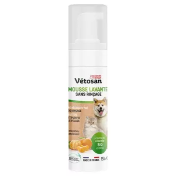V&eacute;tosan mousse lavante sans rin&ccedil;age Cl&eacute;ment Th&eacute;kan - flacon-pompe de 150ml
