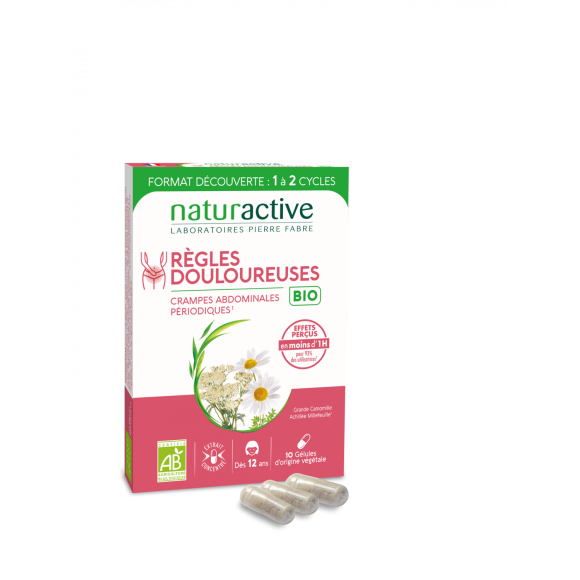 R&egrave;gles douloureuses bio Naturactive - bo&icirc;te de 10 g&eacute;lules