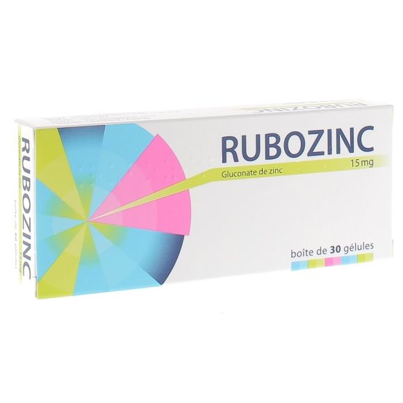 Rubozinc 15mg g&eacute;lule - bo&icirc;te de 30 g&eacute;lules