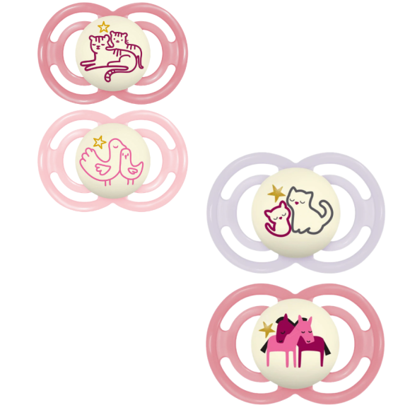 Sucette Perfect nuit 6+ mois Mam - boite de 2 sucettes - Rose