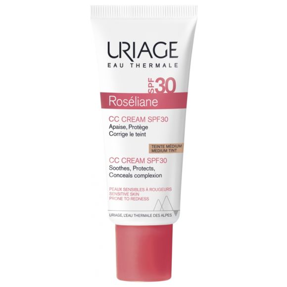 Ros&eacute;liane CC cr&egrave;me teinte m&eacute;dium SPF 30 Uriage - tube de 40 ml