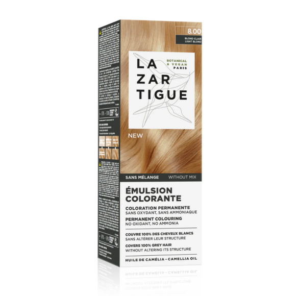 &Eacute;mulsion colorante 8.00 blond clair Lazartigue - tube de 60ml